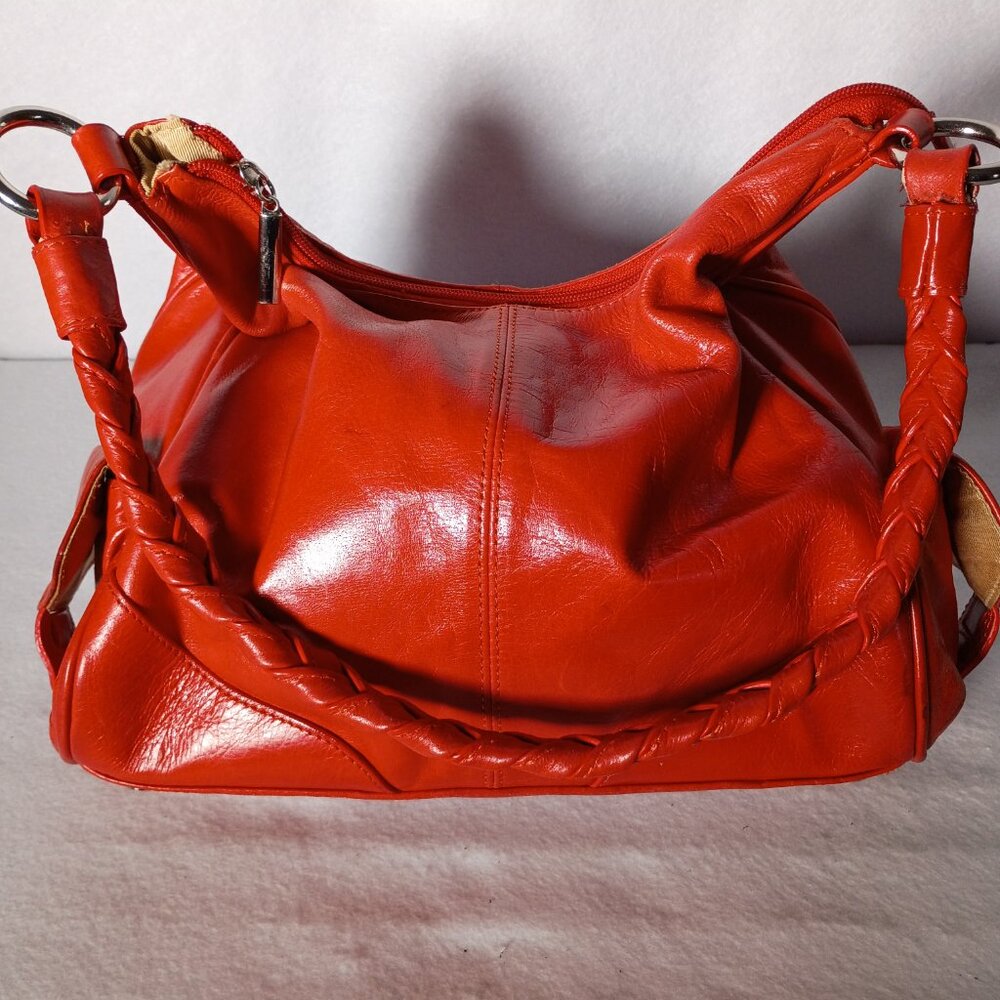 Coldwater Creek Genuine Leather Braided Purse